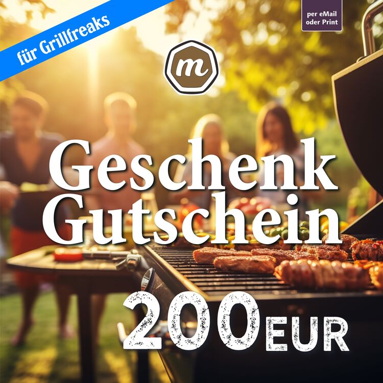 Einkaufsgutschein "Grillfreaks" im Wert von 200 Euro